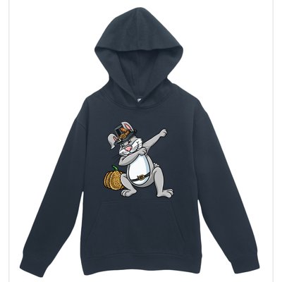 Dabbing Pilgrim Bunny Thanksgiving Gift Urban Pullover Hoodie