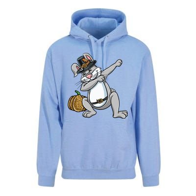 Dabbing Pilgrim Bunny Thanksgiving Gift Unisex Surf Hoodie