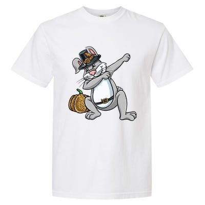 Dabbing Pilgrim Bunny Thanksgiving Gift Garment-Dyed Heavyweight T-Shirt