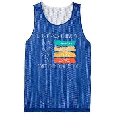 Dear person behind me you are amazing beautiful and enough Mesh Reversible Basketball Jersey Tank