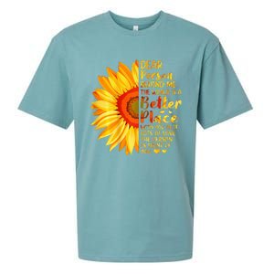 Dear Person Behind Me The World Is A Better Place Sunflower Sueded Cloud Jersey T-Shirt