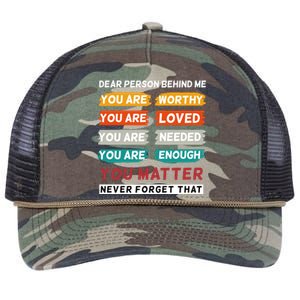 Dear Person Behind Me The World Is A Better Place With You Retro Rope Trucker Hat Cap