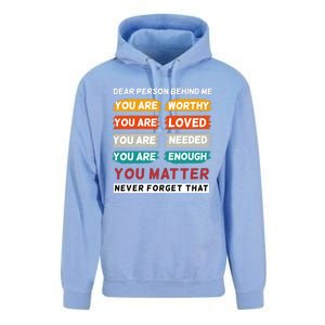 Dear Person Behind Me The World Is A Better Place With You Unisex Surf Hoodie