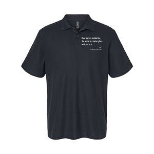 Dear Person Behind Me The World Is A Better Place With You In It Softstyle Adult Sport Polo