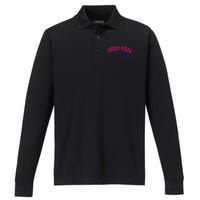 Deeds Pizza Baseball Performance Long Sleeve Polo