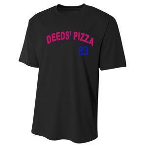 Deeds Pizza Baseball Performance Sprint T-Shirt