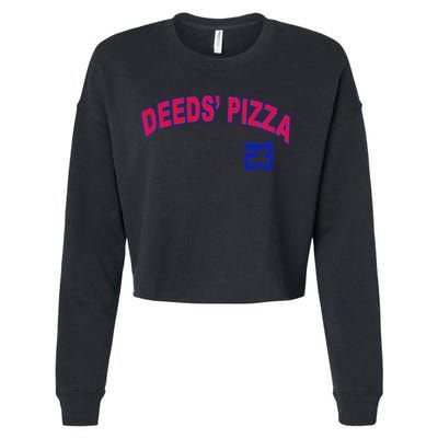 Deeds Pizza Baseball Cropped Pullover Crew
