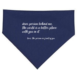 Dear Person Behind Me USA-Made Doggie Bandana