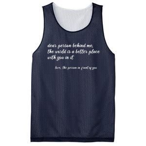 Dear Person Behind Me Mesh Reversible Basketball Jersey Tank