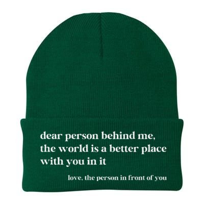 Dear Person Behind Me The World Is A Better Place With You Knit Cap Winter Beanie