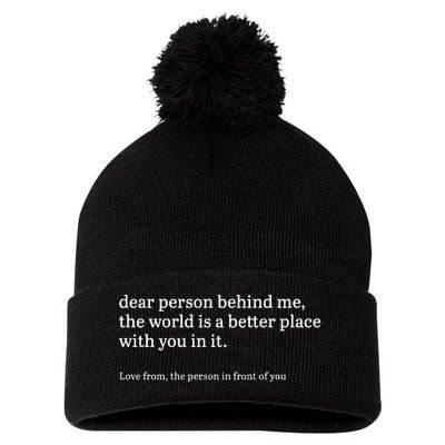 Dear Person Behind Me Personalised Be Kind Message Pom Pom 12in Knit Beanie