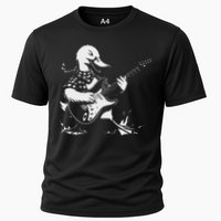 Duck Playing Bass Guitar For Animal Playing Guitar Cooling Performance Crew T-Shirt