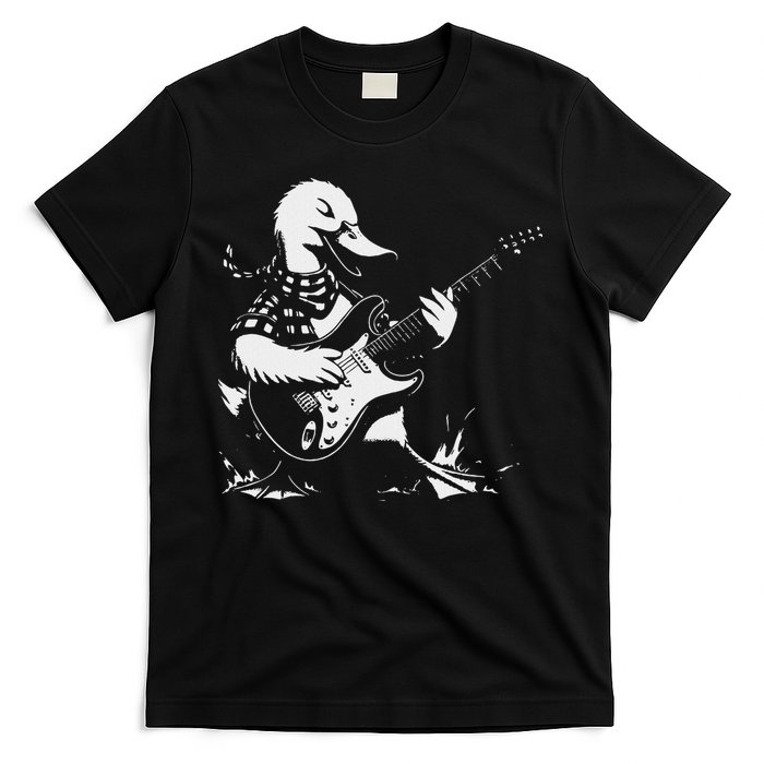 Duck Playing Bass Guitar For Animal Playing Guitar T-Shirt