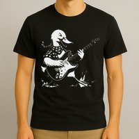 Duck Playing Bass Guitar For Animal Playing Guitar T-Shirt