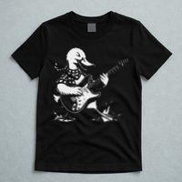 Duck Playing Bass Guitar For Animal Playing Guitar T-Shirt
