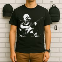Duck Playing Bass Guitar For Animal Playing Guitar T-Shirt