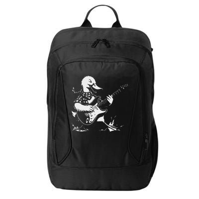 Duck Playing Bass Guitar For Animal Playing Guitar City Backpack