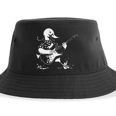 Duck Playing Bass Guitar For Animal Playing Guitar Sustainable Bucket Hat