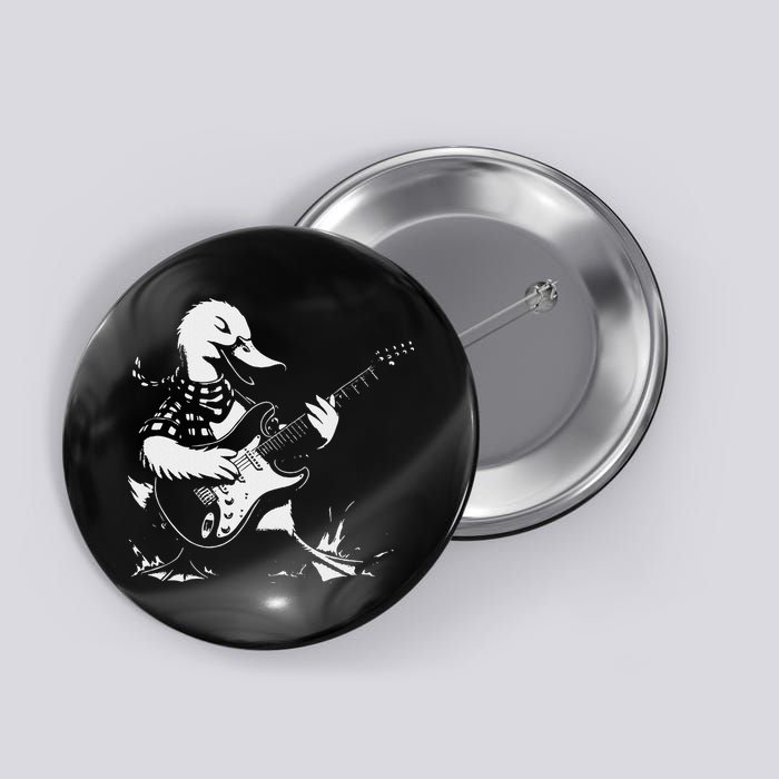 Duck Playing Bass Guitar For Animal Playing Guitar Button