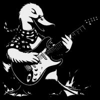 Duck Playing Bass Guitar For Animal Playing Guitar Drawstring Bag