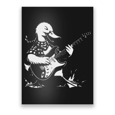 Duck Playing Bass Guitar For Animal Playing Guitar Poster
