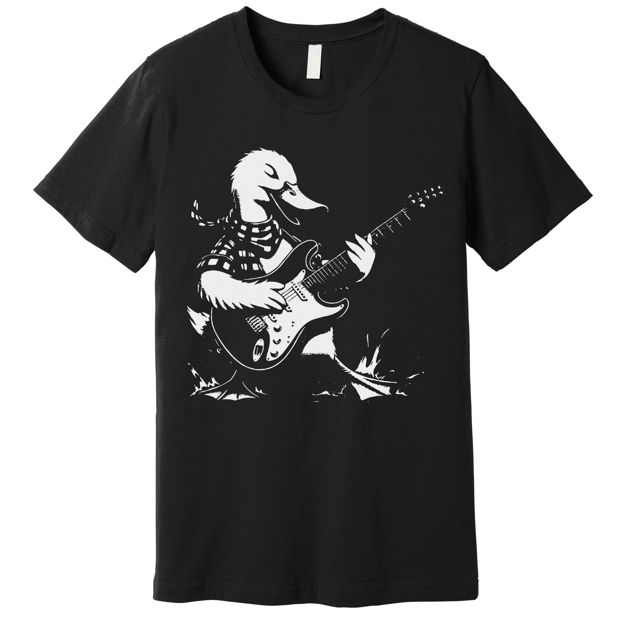 Duck Playing Bass Guitar For Animal Playing Guitar Premium T-Shirt