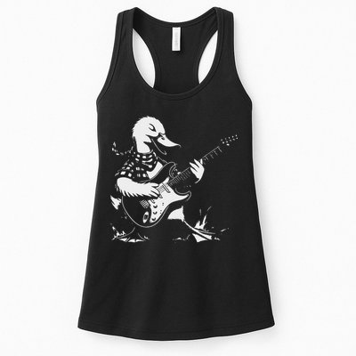 Duck Playing Bass Guitar For Animal Playing Guitar Womens Tank Top
