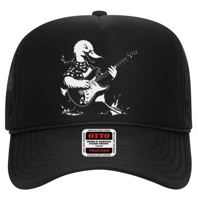 Duck Playing Bass Guitar For Animal Playing Guitar Hat