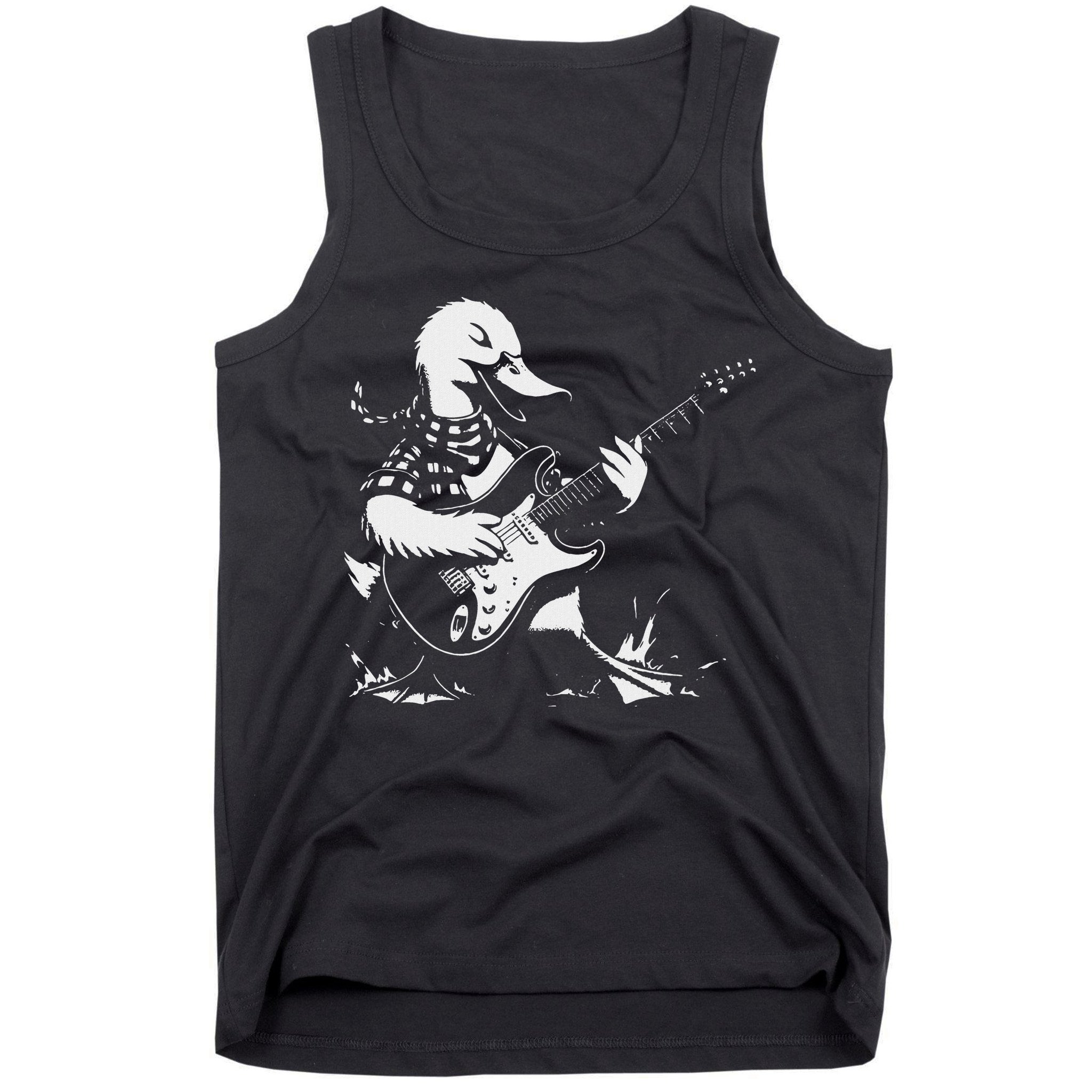 Duck Playing Bass Guitar For Animal Playing Guitar Tank Top