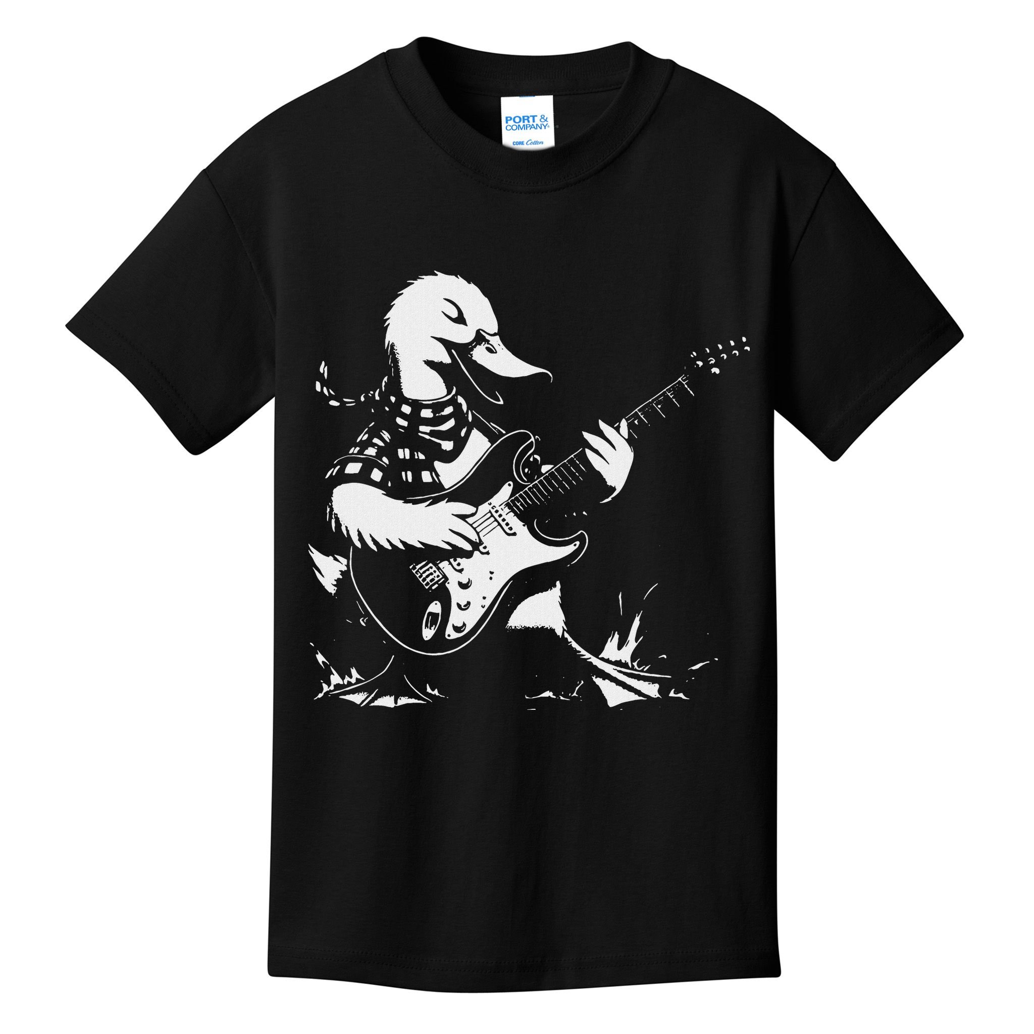 Duck Playing Bass Guitar For Animal Playing Guitar Kids T-Shirt