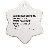 Dear Person Behind Me Aesthetic Be Kind Ceramic Star Ornament