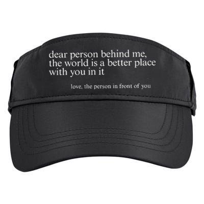 Dear Person Behind Me Adult Drive Performance Visor