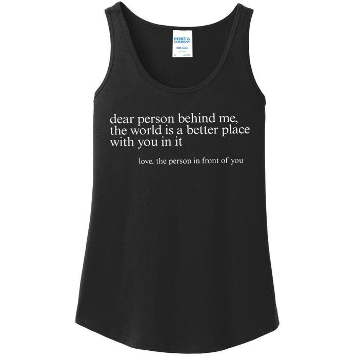 Dear Person Behind Me Ladies Essential Tank