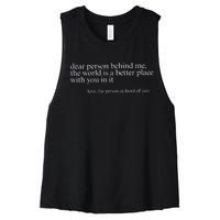 Dear Person Behind Me Women's Racerback Cropped Tank