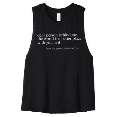 Dear Person Behind Me Women's Racerback Cropped Tank