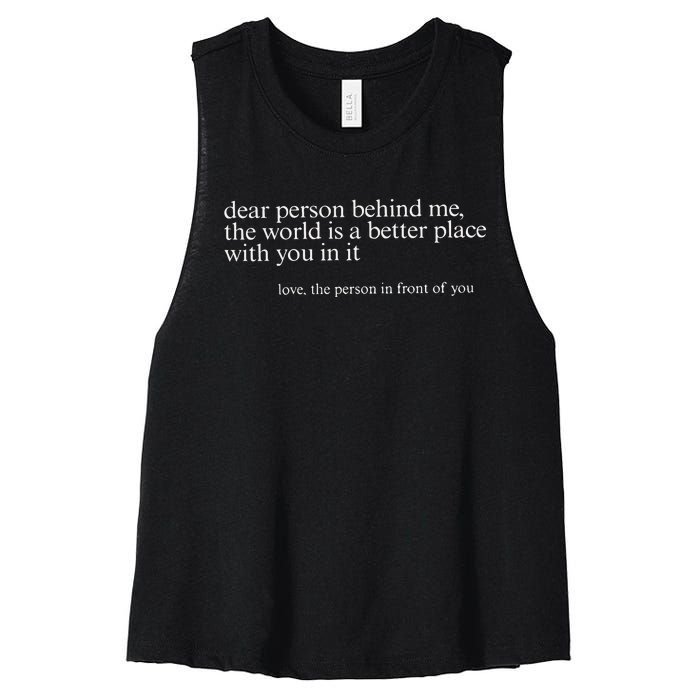 Dear Person Behind Me Women's Racerback Cropped Tank