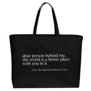 Dear Person Behind Me Cotton Canvas Jumbo Tote