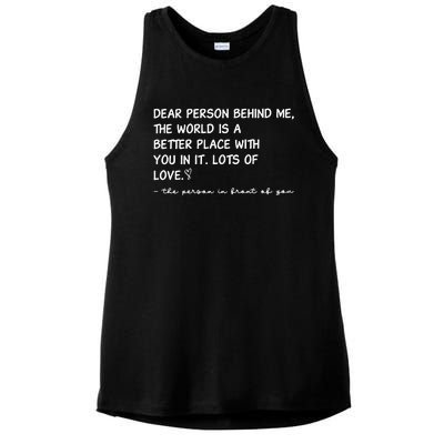 Dear Person Behind Me Aesthetic Be Kind Ladies PosiCharge Tri-Blend Wicking Tank