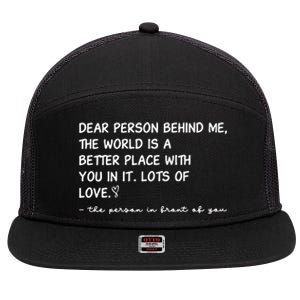 Dear Person Behind Me Aesthetic Be Kind 7 Panel Mesh Trucker Snapback Hat