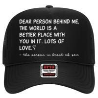 Dear Person Behind Me Aesthetic Be Kind High Crown Mesh Back Trucker Hat