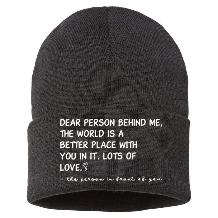 Dear Person Behind Me Aesthetic Be Kind Sustainable Knit Beanie