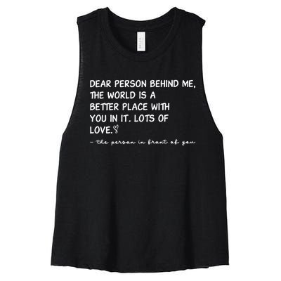 Dear Person Behind Me Aesthetic Be Kind Women's Racerback Cropped Tank