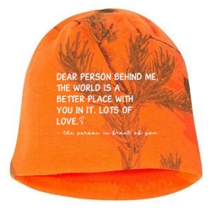 Dear Person Behind Me Aesthetic Be Kind Kati - Camo Knit Beanie