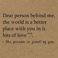 Dear Person Behind Me The World Is A Better Place With You Cotton Canvas Backpack