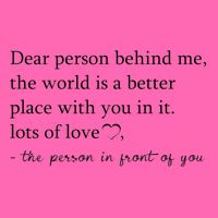 Dear Person Behind Me The World Is A Better Place With You Stripe Pom Pom Beanie