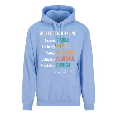 Dear Person Behind Me Visible Loved Deserving Beautiful Unisex Surf Hoodie