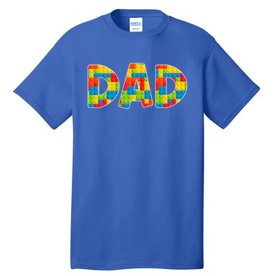 Dad Parent Brick Master Builder Building Blocks Set Family Gift Tall T-Shirt