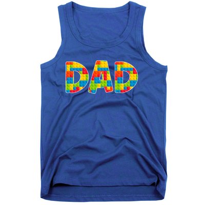 Dad Parent Brick Master Builder Building Blocks Set Family Gift Tank Top