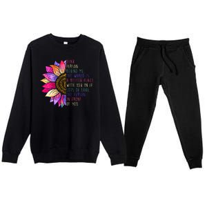 Dear Person Behind Me The World Is A Better Place With You In It Premium Crewneck Sweatsuit Set