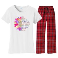 Dear Person Behind Me The World Is A Better Place With You In It Women's Flannel Pajama Set